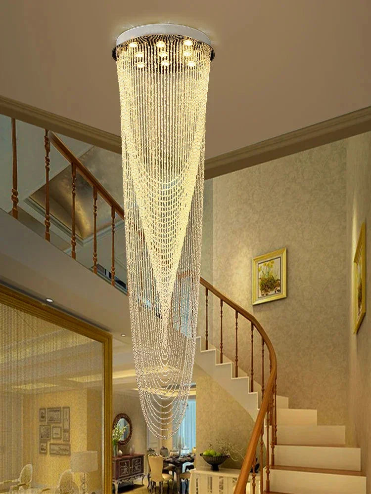 Lustre Cristal Giratório Escalarte - Lustre Moderno Cristal Rotativo