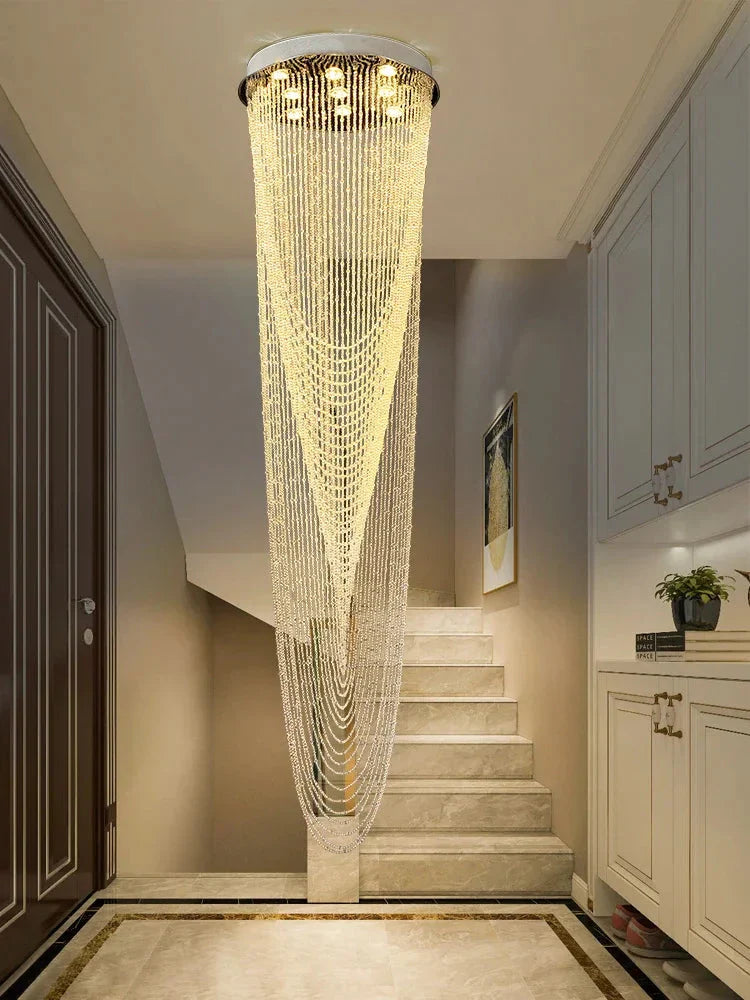 Lustre Cristal Giratório Escalarte - Lustre Moderno Cristal Rotativo